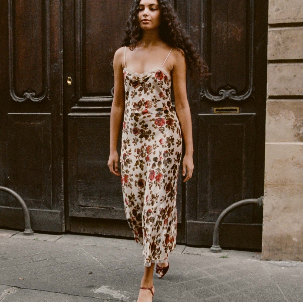 NWT Doen Calsi Dress Primrose Floral Velvet XS